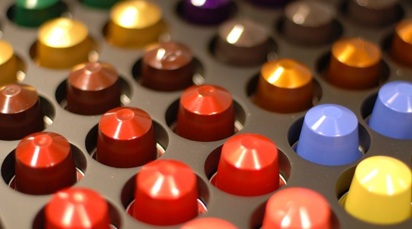 Image of a tray of coffee pods.